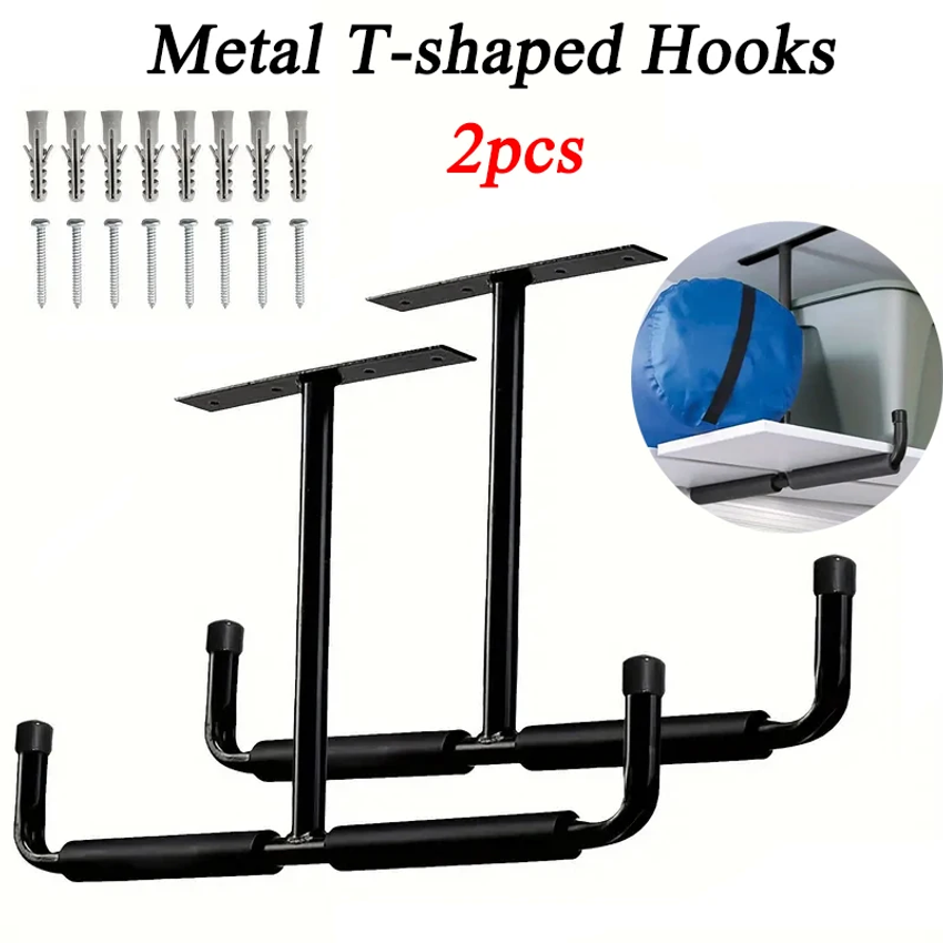 2pcs Metal T-shaped Hook Wall- - Heavy Equipment Storage ulasan dan harga