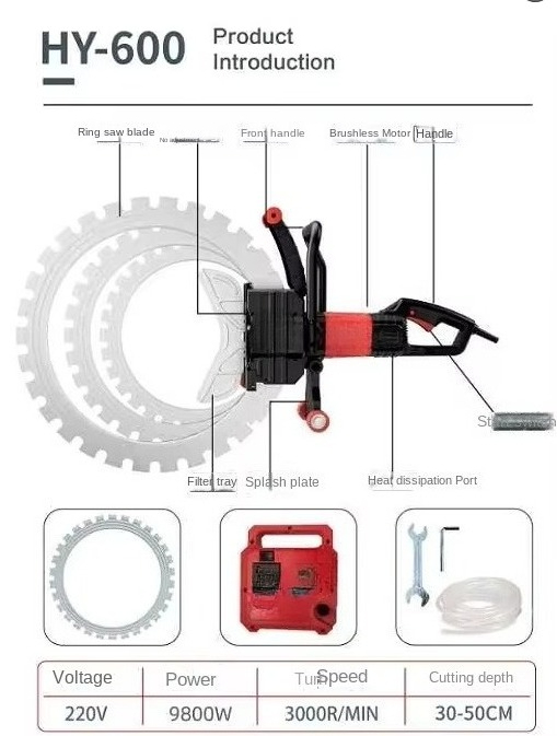 High Frequency Dust-Free Circu - Electric Concrete Cutter ulasan dan harga