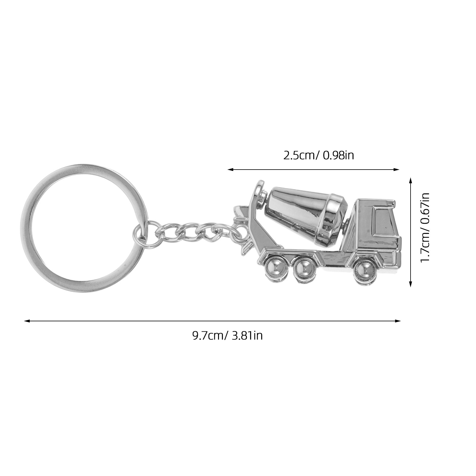 Alloy Mixer Truck Keychain 3D  - Heavy Equipment Mixer ulasan dan harga